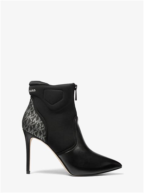 michael kors uma leather and scuba ankle boot|Uma Leather and Scuba Ankle Boot .